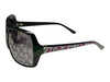 Lot of 2 Fashion Sunglasses – Pink Rhinestone-Accent & Green/Black Cherry-Pattern Arm Styles