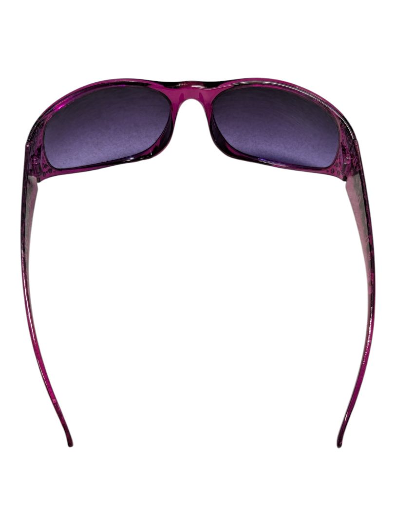 Lot of 2 Fashion Sunglasses – Purple Rhinestone-Accent & Black/Orange Geometric Arm Styles