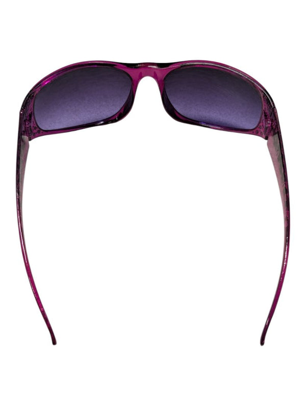 Lot of 2 Fashion Sunglasses – Purple Rhinestone-Accent & Black/Orange Geometric Arm Styles
