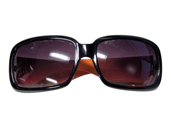 Lot of 2 Fashion Sunglasses – Purple Rhinestone-Accent & Black/Orange Geometric Arm Styles