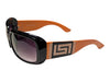 Lot of 2 Fashion Sunglasses – Purple Rhinestone-Accent & Black/Orange Geometric Arm Styles