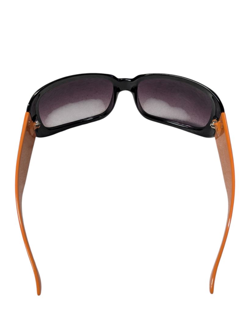 Lot of 2 Fashion Sunglasses – Purple Rhinestone-Accent & Black/Orange Geometric Arm Styles