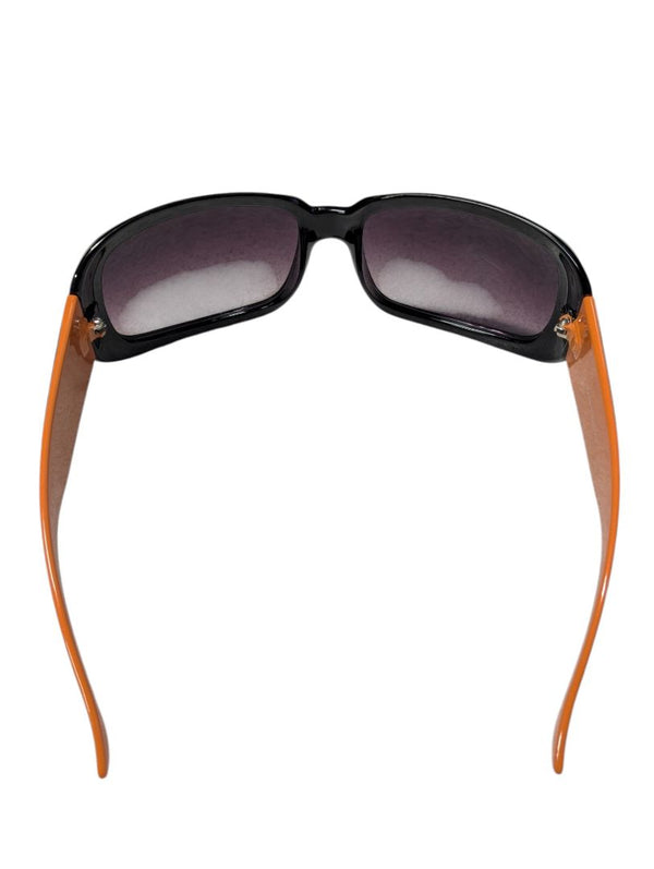 Lot of 2 Fashion Sunglasses – Purple Rhinestone-Accent & Black/Orange Geometric Arm Styles