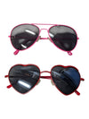 Lot of 2 Pink & Red Fashion Sunglasses – Marked as Claire’s & Heart-Shaped Style