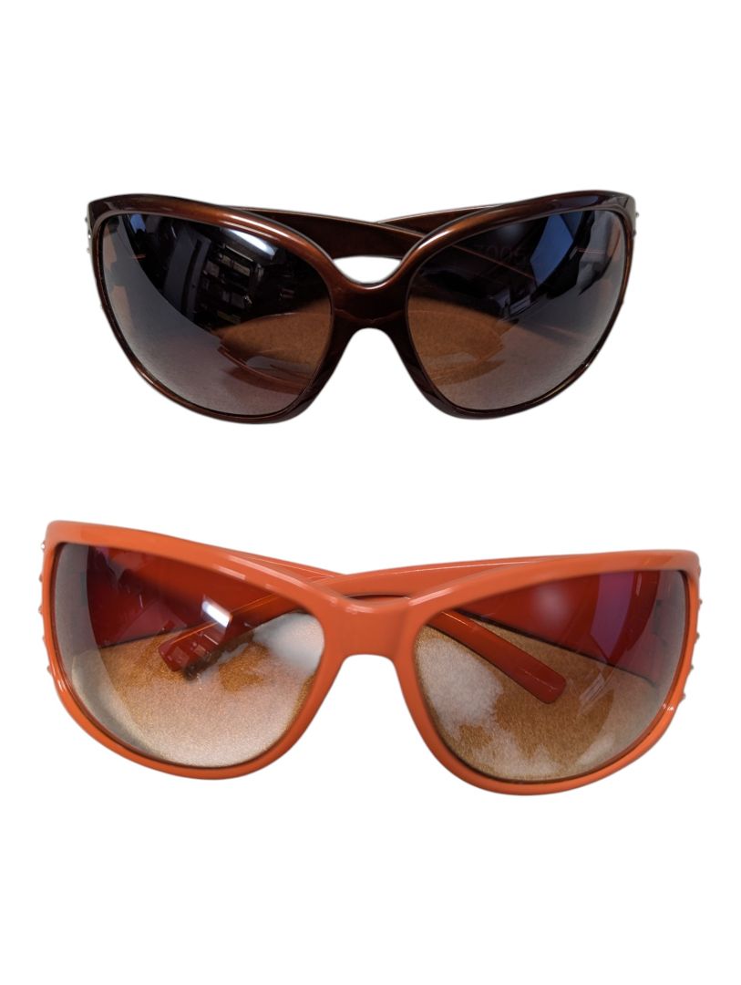 Lot of 2 Fashion Sunglasses – Orange & Brown Decorative Styles