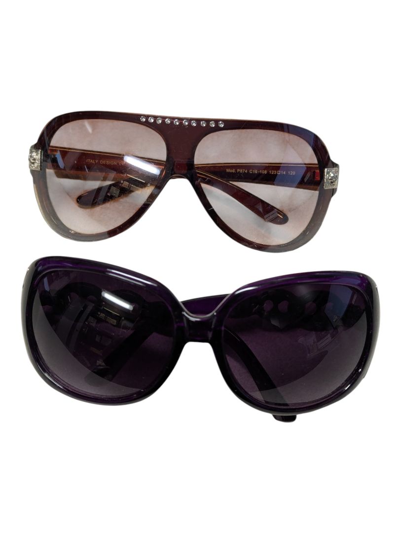 Lot of 2 Fashion Sunglasses – Purple & Brown Styles