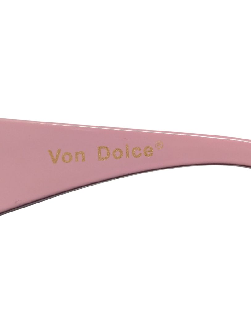 Marked as Von Dolce Pink Rhinestone Shield Sunglasses
