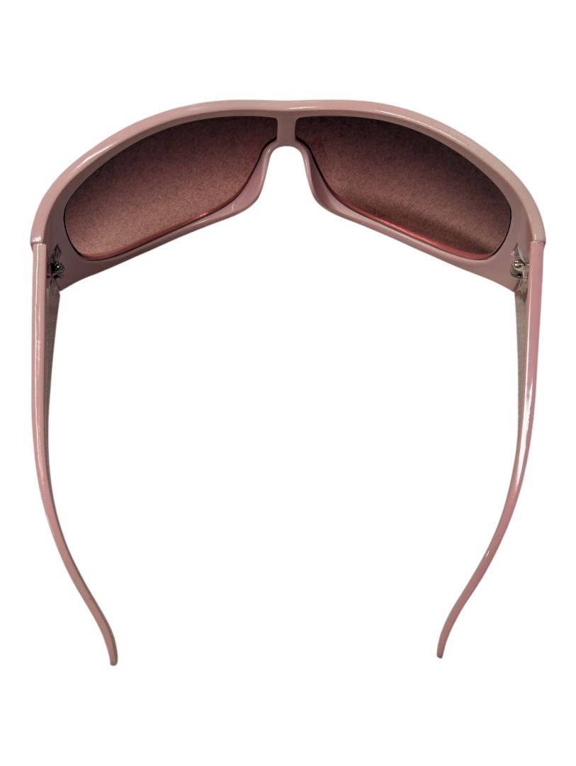 Marked as Von Dolce Pink Rhinestone Shield Sunglasses