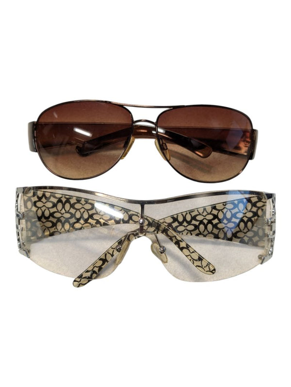 Lot of 2 Sunglasses – Marked as Coach & Unmarked Aviator-Style Pair