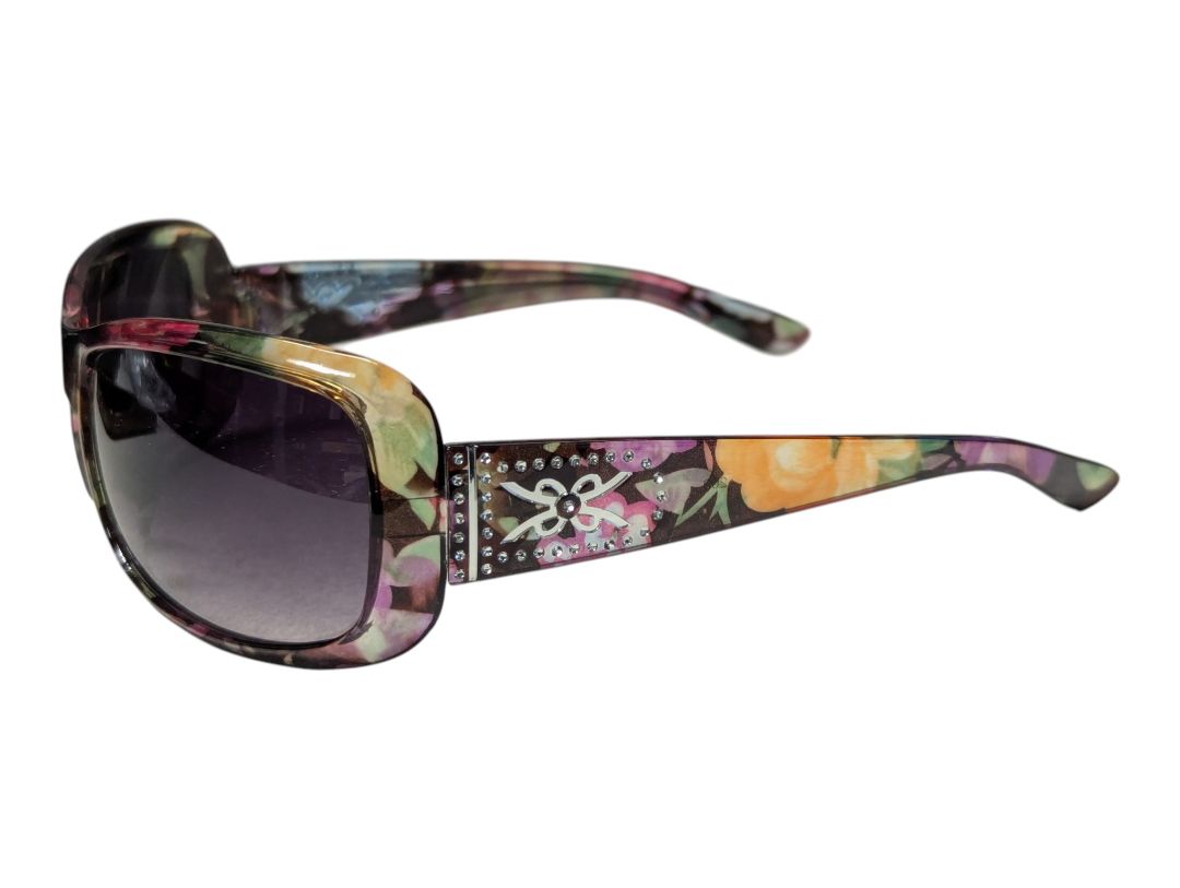 Lot of 2 Fashion Sunglasses – Red DG-Style & Floral Rhinestone Frames