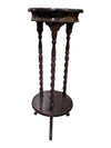 Vintage Dark Wood Barley-Twist Plant Stand