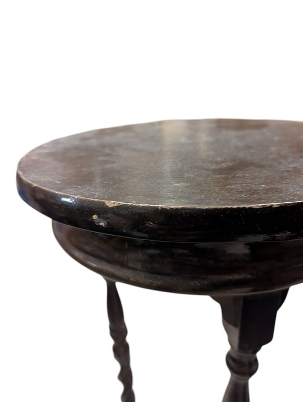 Vintage Dark Wood Barley-Twist Plant Stand