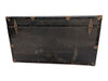 Antique Black Metal Steamer Trunk with Brass-Tone Hardware