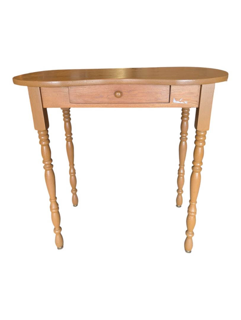 Vintage Kidney-Shaped Wood Writing Table
