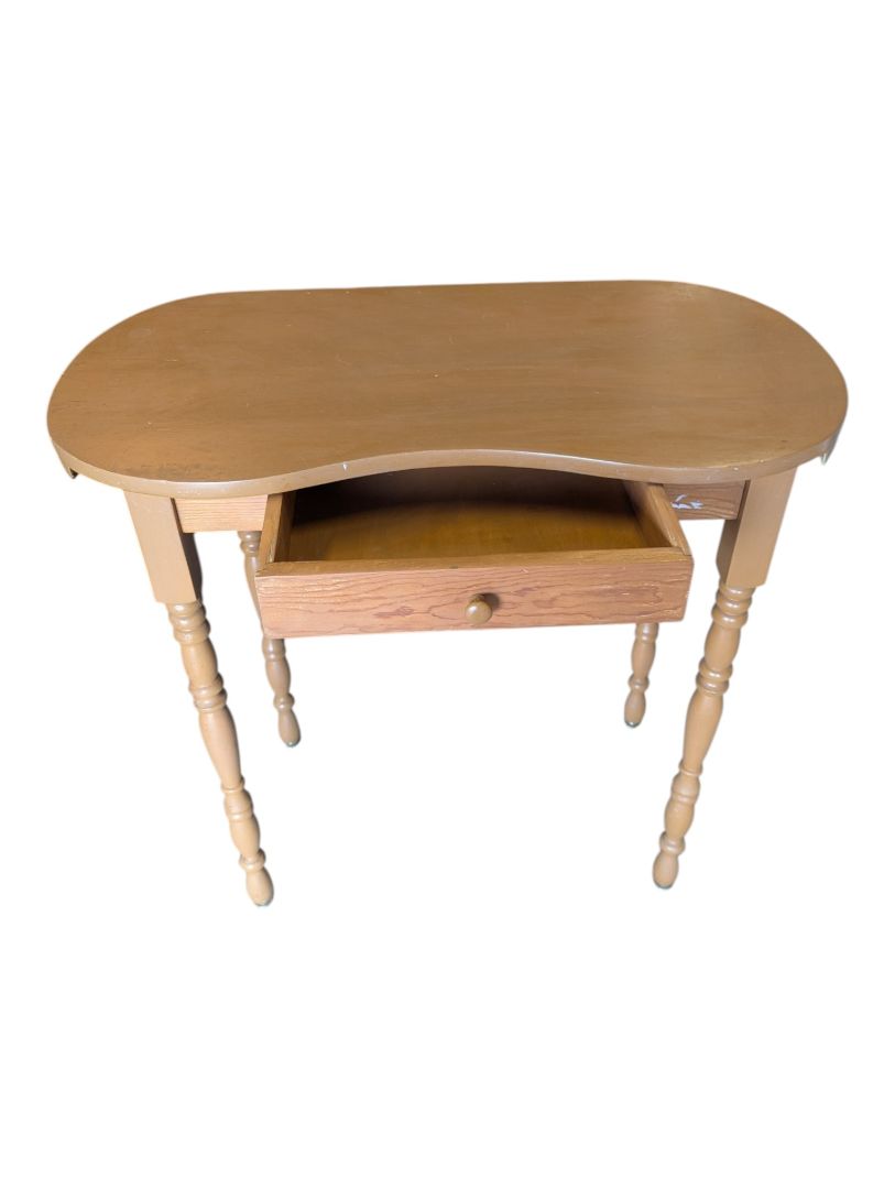 Vintage Kidney-Shaped Wood Writing Table