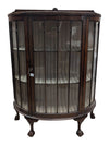Antique-Style Curved Glass Display Cabinet with Claw Feet