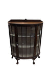 Antique-Style Curved Glass Display Cabinet with Claw Feet