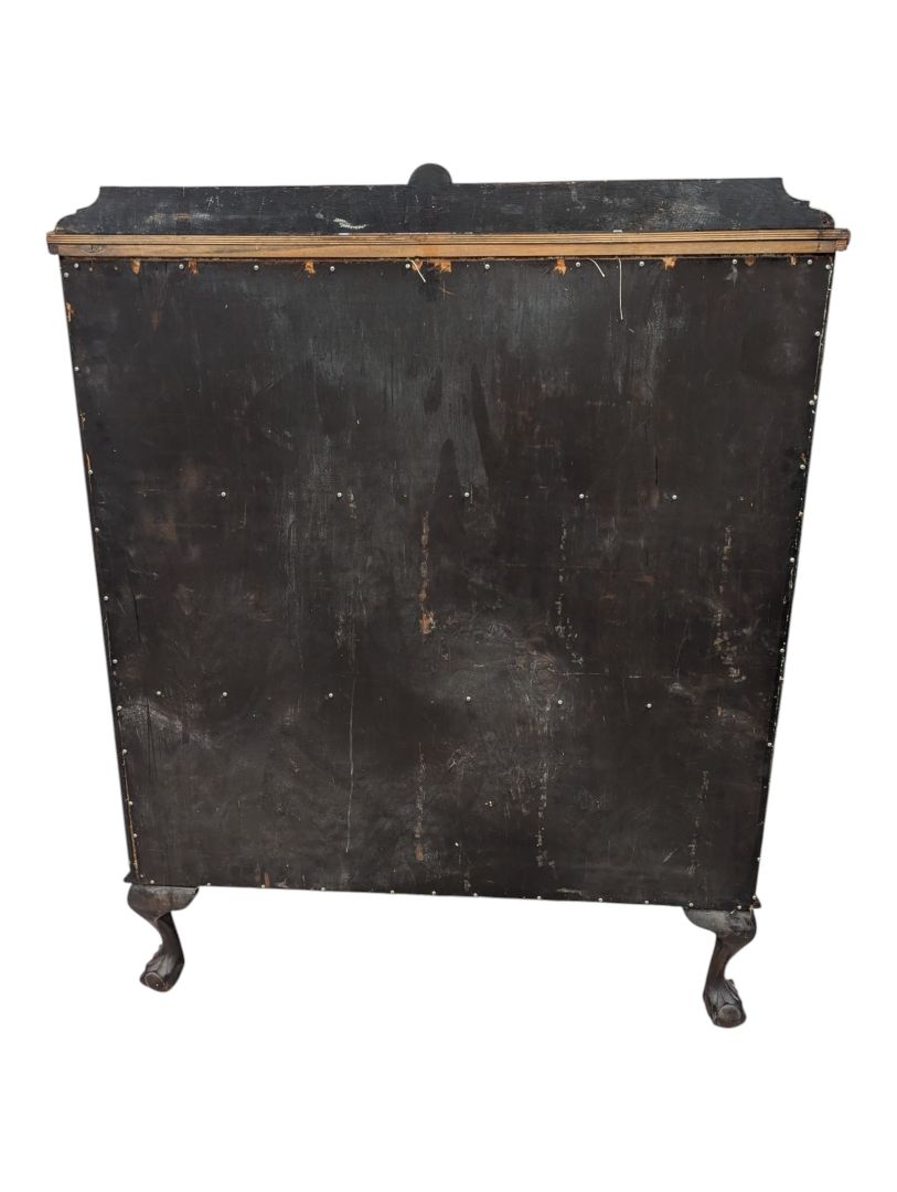 Antique-Style Curved Glass Display Cabinet with Claw Feet