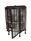 Antique-Style Curved Glass Display Cabinet with Claw Feet