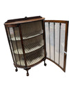 Antique-Style Curved Glass Display Cabinet with Claw Feet
