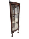 Antique-Style Curved Glass Display Cabinet with Claw Feet
