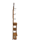 Antique Oak Hall Tree with Mirror, Coat Hooks and Umbrella Stand