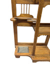 Antique Oak Hall Tree with Mirror, Coat Hooks and Umbrella Stand