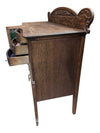 Antique Quarter-Sawn Oak Sideboard / Buffet Cabinet with Leaded Glass Doors
