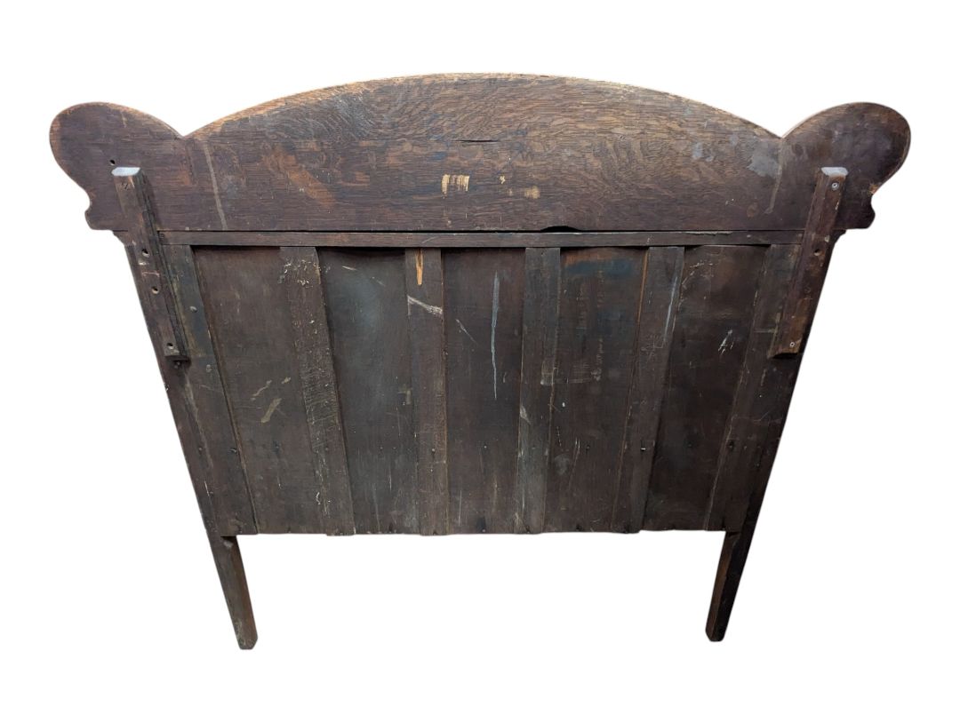 Antique Quarter-Sawn Oak Sideboard / Buffet Cabinet with Leaded Glass Doors