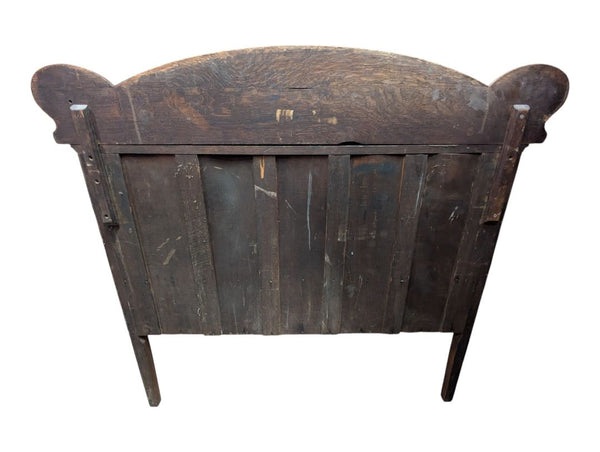 Antique Quarter-Sawn Oak Sideboard / Buffet Cabinet with Leaded Glass Doors