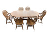 Solid Oak Double Pedestal Dining Set with 6 Windsor Chairs