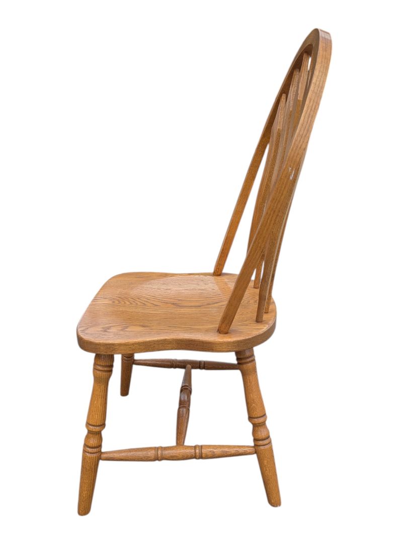 Solid Oak Double Pedestal Dining Set with 6 Windsor Chairs