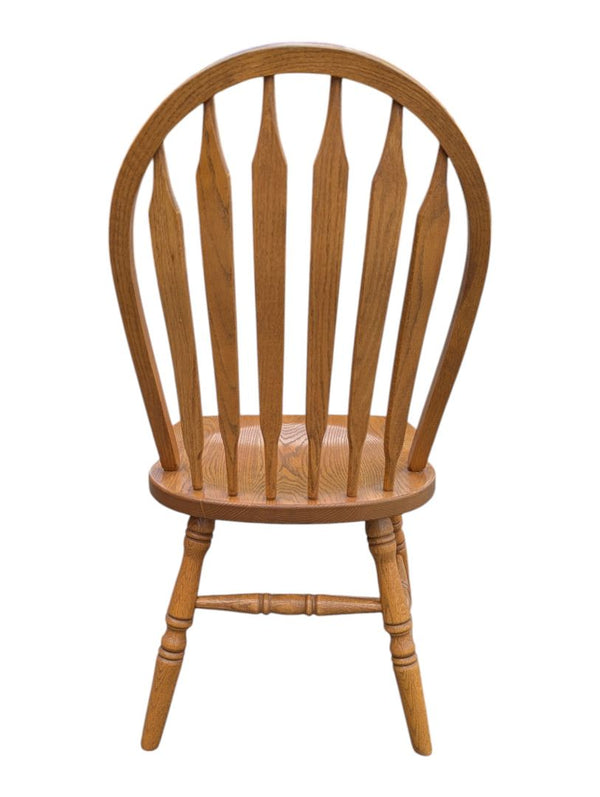 Solid Oak Double Pedestal Dining Set with 6 Windsor Chairs