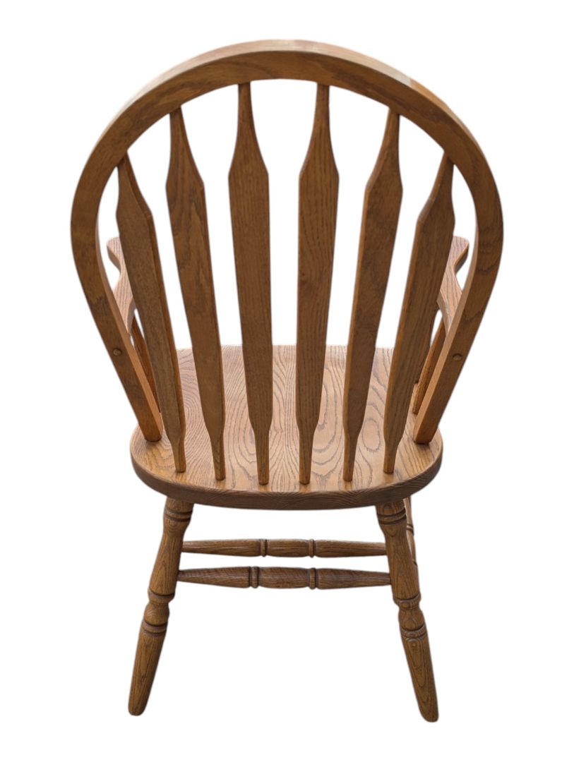 Solid Oak Double Pedestal Dining Set with 6 Windsor Chairs