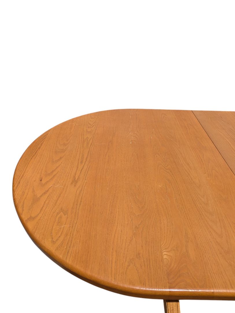Solid Oak Double Pedestal Dining Set with 6 Windsor Chairs