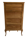 Vintage Curved Glass Display Cabinet with Key