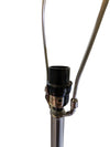 Modern Brushed Nickel Table Lamp with Black Drum Shade