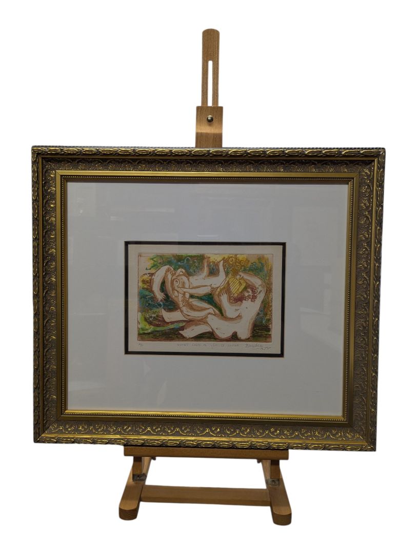 Dubi Arie “King’s Love A” Framed Signed Artist Proof Hand-Coloured Etching Print