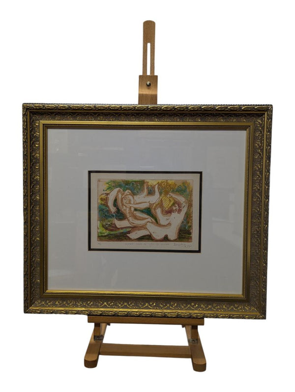 Dubi Arie “King’s Love A” Framed Signed Artist Proof Hand-Coloured Etching Print