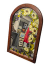 Hand-Painted Floral Stained Glass Style Wall Mirror