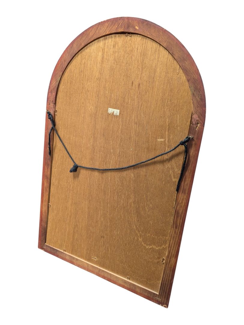 Hand-Painted Floral Stained Glass Style Wall Mirror