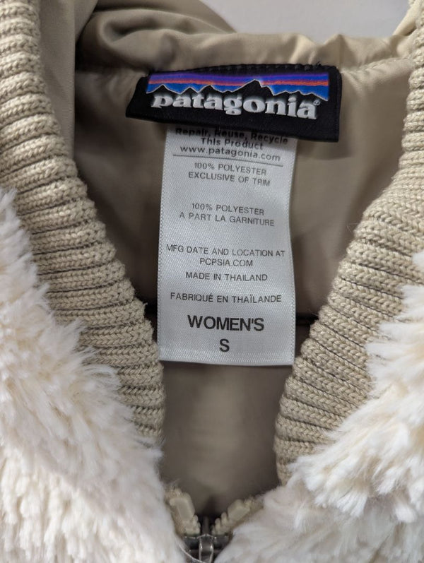 Patagonia Women’s Hooded High-Pile Fleece Vest – Cream – Size Small
