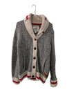 Roots Cabin Canada Women’s Shawl-Collar Knit Cardigan – Grey/Cream – Size Small