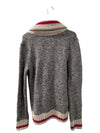 Roots Cabin Canada Women’s Shawl-Collar Knit Cardigan – Grey/Cream – Size Small