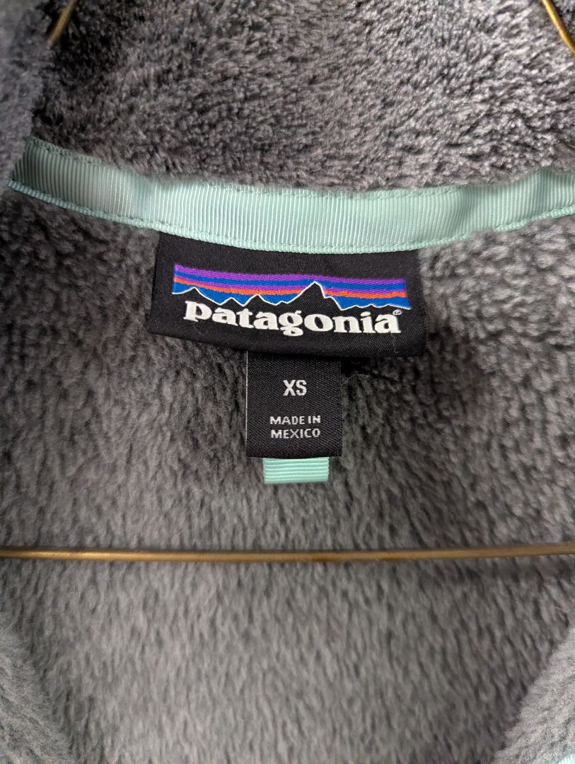 Patagonia Women’s Full-Zip Re-Tool Fleece Jacket – Grey/Mint – Size XS