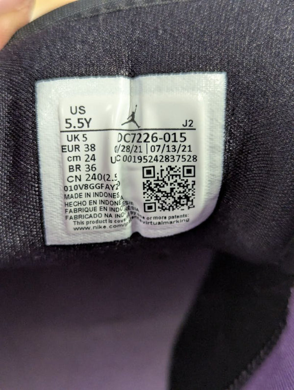 Air Jordan 1 Mid GS "Grey Plaid / Purple" Basketball Shoes – US Youth 5.5Y