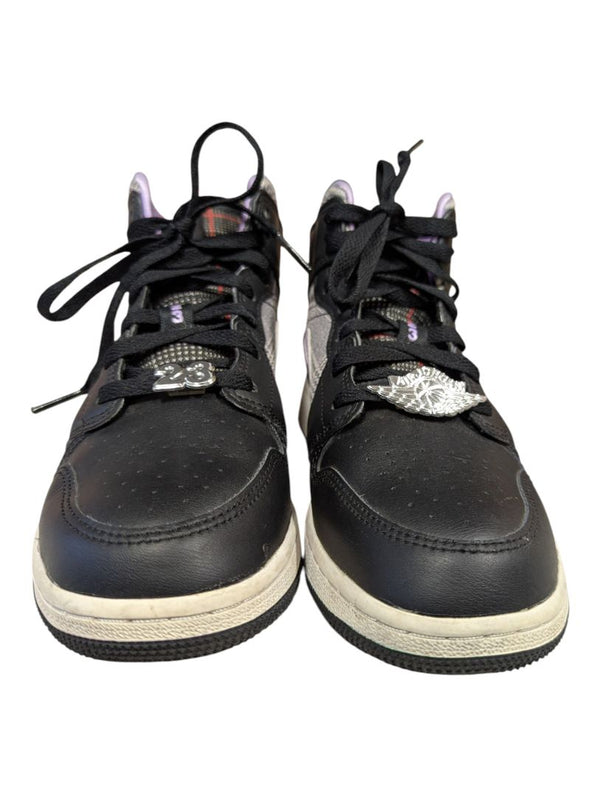 Air Jordan 1 Mid GS "Grey Plaid / Purple" Basketball Shoes – US Youth 5.5Y