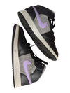 Air Jordan 1 Mid GS "Grey Plaid / Purple" Basketball Shoes – US Youth 5.5Y