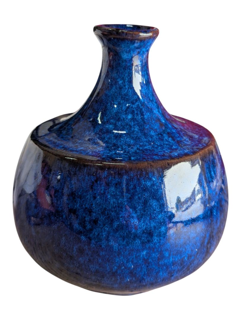 Elsi Bourelius Swedish Stengods Blue Glazed Stoneware Vase