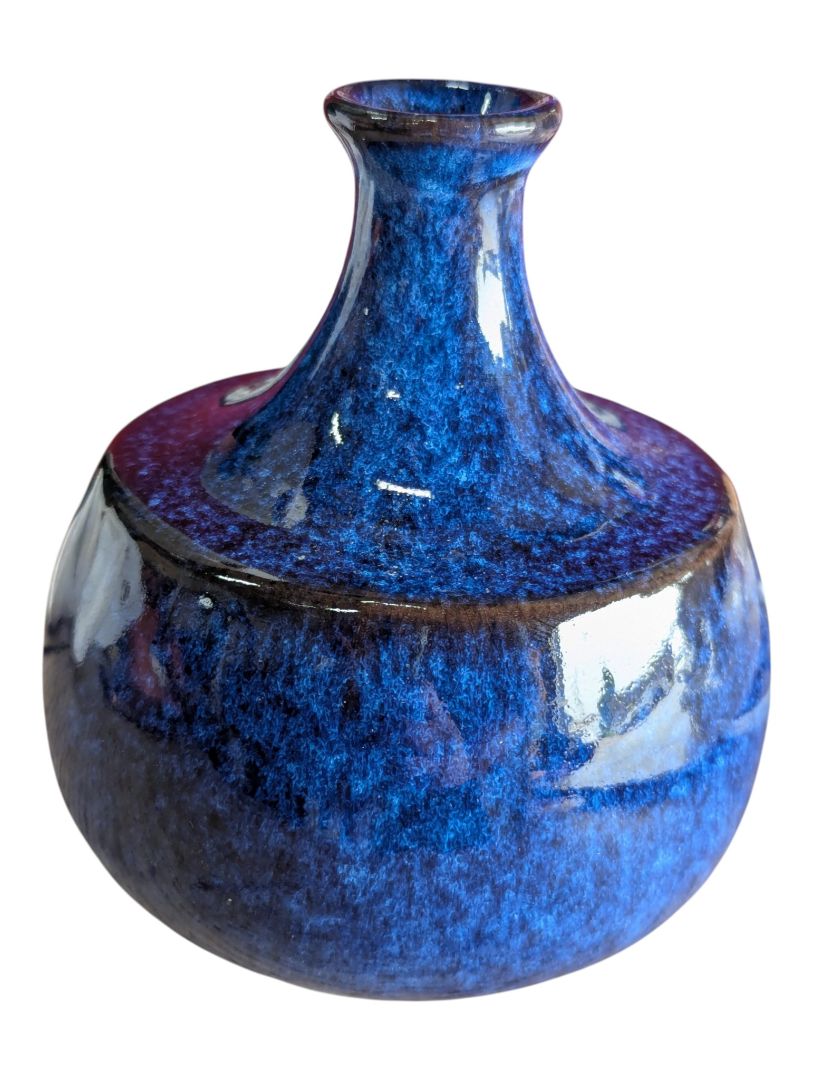 Elsi Bourelius Swedish Stengods Blue Glazed Stoneware Vase